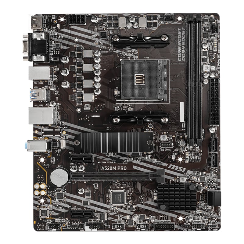 MSI A520M-PRO AMD AM4 MATX Gaming Motherboard - Image 2
