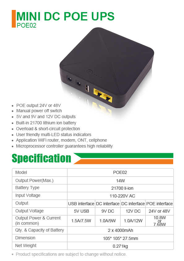 Richroc POE02 8000mAh Micro UPS - Black - Image 2