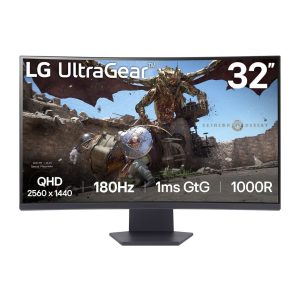 🖥️ LG UltraGear 32″ QHD VA Curved Gaming Monitor – 180Hz, 1ms