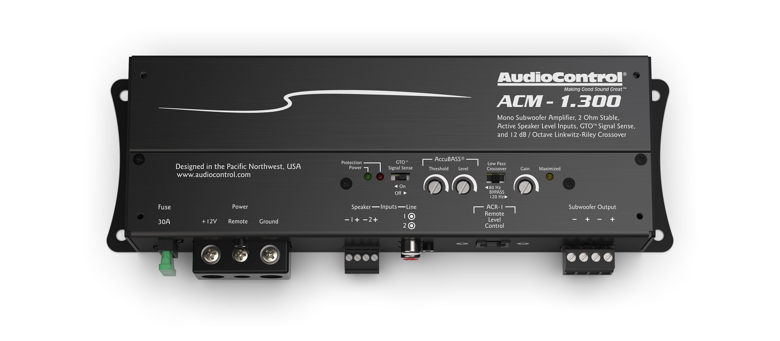 AudioControl ACM-1.300 Monoblock Class D Micro Amplifier with AccuBASS® – 300W RMS - Image 2
